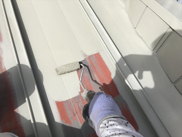 瓦棒屋根の錆止め塗装